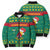 Cameroon Christmas Bomber Puffer Jacket with Green Red Pattern Coat of Arms Santa Hat and Stars Motif - Wonder Print Shop
