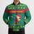 Cameroon Christmas Bomber Puffer Jacket with Green Red Pattern Coat of Arms Santa Hat and Stars Motif - Wonder Print Shop