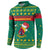 Cameroon Christmas Button Sweatshirt with Green Red Pattern Coat of Arms Santa Hat and Stars Motif - Wonder Print Shop