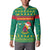 Cameroon Christmas Button Sweatshirt with Green Red Pattern Coat of Arms Santa Hat and Stars Motif - Wonder Print Shop