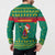 Cameroon Christmas Button Sweatshirt with Green Red Pattern Coat of Arms Santa Hat and Stars Motif - Wonder Print Shop