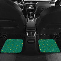Cameroon Christmas Car Mats with Green Red Pattern Coat of Arms Santa Hat and Stars Motif - Wonder Print Shop