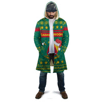 Cameroon Christmas Cloak with Green Red Pattern Coat of Arms Santa Hat and Stars Motif - Wonder Print Shop