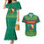 Cameroon Christmas Couples Matching Mermaid Dress and Hawaiian Shirt with Green Red Pattern Coat of Arms Santa Hat and Stars Motif - Wonder Print Shop