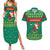 Cameroon Christmas Couples Matching Summer Maxi Dress and Hawaiian Shirt with Green Red Pattern Coat of Arms Santa Hat and Stars Motif - Wonder Print Shop
