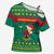 Cameroon Christmas Cross Shoulder Shirt with Green Red Pattern Coat of Arms Santa Hat and Stars Motif - Wonder Print Shop