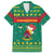 Cameroon Christmas Family Matching Long Sleeve Bodycon Dress and Hawaiian Shirt with Green Red Pattern Coat of Arms Santa Hat and Stars Motif - Wonder Print Shop