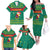 Cameroon Christmas Family Matching Off The Shoulder Long Sleeve Dress and Hawaiian Shirt with Green Red Pattern Coat of Arms Santa Hat and Stars Motif - Wonder Print Shop