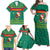 Cameroon Christmas Family Matching Off Shoulder Maxi Dress and Hawaiian Shirt with Green Red Pattern Coat of Arms Santa Hat and Stars Motif - Wonder Print Shop