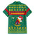 Cameroon Christmas Family Matching Off Shoulder Short Dress and Hawaiian Shirt with Green Red Pattern Coat of Arms Santa Hat and Stars Motif - Wonder Print Shop