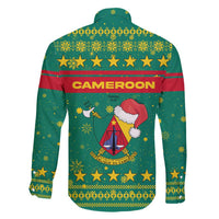 Cameroon Christmas Family Matching Puletasi and Hawaiian Shirt with Green Red Pattern Coat of Arms Santa Hat and Stars Motif - Wonder Print Shop