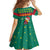Cameroon Christmas Family Matching Short Sleeve Bodycon Dress and Hawaiian Shirt with Green Red Pattern Coat of Arms Santa Hat and Stars Motif - Wonder Print Shop