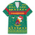 Cameroon Christmas Family Matching Short Sleeve Bodycon Dress and Hawaiian Shirt with Green Red Pattern Coat of Arms Santa Hat and Stars Motif - Wonder Print Shop