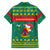 Cameroon Christmas Family Matching Short Sleeve Bodycon Dress and Hawaiian Shirt with Green Red Pattern Coat of Arms Santa Hat and Stars Motif - Wonder Print Shop