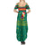 Cameroon Christmas Family Matching Summer Maxi Dress and Hawaiian Shirt with Green Red Pattern Coat of Arms Santa Hat and Stars Motif - Wonder Print Shop