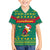 Cameroon Christmas Kid Hawaiian Shirt with Green Red Pattern Coat of Arms Santa Hat and Stars Motif - Wonder Print Shop