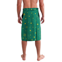 Cameroon Christmas Lavalava with Green Red Pattern Coat of Arms Santa Hat and Stars Motif - Wonder Print Shop