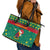 Cameroon Christmas Leather Tote Bag with Green Red Pattern Coat of Arms Santa Hat and Stars Motif - Wonder Print Shop