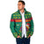 Cameroon Christmas Padded Jacket with Green Red Pattern Coat of Arms Santa Hat and Stars Motif - Wonder Print Shop