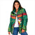 Cameroon Christmas Padded Jacket with Green Red Pattern Coat of Arms Santa Hat and Stars Motif - Wonder Print Shop