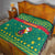 Cameroon Christmas Quilt with Green Red Pattern Coat of Arms Santa Hat and Stars Motif - Wonder Print Shop