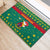 Cameroon Christmas Rubber Doormat with Green Red Pattern Coat of Arms Santa Hat and Stars Motif - Wonder Print Shop
