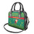 Cameroon Christmas Shoulder Handbag with Green Red Pattern Coat of Arms Santa Hat and Stars Motif - Wonder Print Shop