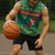 Cameroon Christmas Sleeveless Hoodie with Green Red Pattern Coat of Arms Santa Hat and Stars Motif - Wonder Print Shop