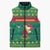 Cameroon Christmas Sleeveless Puffer Jacket with Green Red Pattern Coat of Arms Santa Hat and Stars Motif - Wonder Print Shop