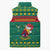 Cameroon Christmas Sleeveless Puffer Jacket with Green Red Pattern Coat of Arms Santa Hat and Stars Motif - Wonder Print Shop