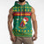 Cameroon Christmas Sleeveless Zip Hoodie with Green Red Pattern Coat of Arms Santa Hat and Stars Motif - Wonder Print Shop