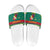 Cameroon Christmas Slide Sandals with Green Red Pattern Coat of Arms Santa Hat and Stars Motif - Wonder Print Shop