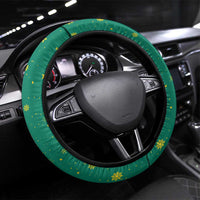 Cameroon Christmas Steering Wheel Cover with Green Red Pattern Coat of Arms Santa Hat and Stars Motif - Wonder Print Shop