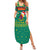 Cameroon Christmas Summer Maxi Dress with Green Red Pattern Coat of Arms Santa Hat and Stars Motif - Wonder Print Shop