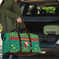 Cameroon Christmas Travel Bag with Green Red Pattern Coat of Arms Santa Hat and Stars Motif - Wonder Print Shop