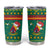 Cameroon Christmas Tumbler Cup with Green Red Pattern Coat of Arms Santa Hat and Stars Motif - Wonder Print Shop