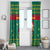 Cameroon Christmas Window Curtain with Green Red Pattern Coat of Arms Santa Hat and Stars Motif - Wonder Print Shop