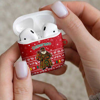 Cameroon Christmas AirPods Case with Red Snowflake Pattern Traditional Santa and Map Motif - Wonder Print Shop
