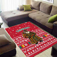 Cameroon Christmas Area Rug with Red Snowflake Pattern Traditional Santa and Map Motif - Wonder Print Shop