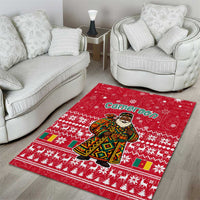 Cameroon Christmas Area Rug with Red Snowflake Pattern Traditional Santa and Map Motif - Wonder Print Shop