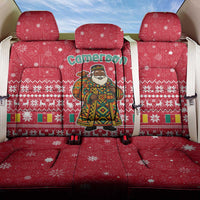 Cameroon Christmas Back Car Seat Cover with Red Snowflake Pattern Traditional Santa and Map Motif - Wonder Print Shop