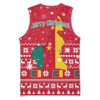 Cameroon Christmas Basketball Jersey with Red Snowflake Pattern Traditional Santa and Map Motif - Wonder Print Shop