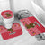 Cameroon Christmas Bathroom Set with Red Snowflake Pattern Traditional Santa and Map Motif - Wonder Print Shop