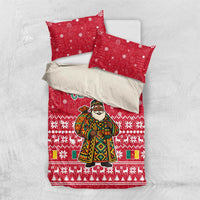 Cameroon Christmas Bedding Set with Red Snowflake Pattern Traditional Santa and Map Motif - Wonder Print Shop
