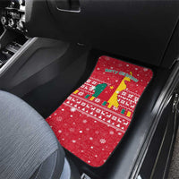 Cameroon Christmas Car Mats with Red Snowflake Pattern Traditional Santa and Map Motif - Wonder Print Shop