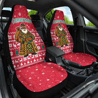 Cameroon Christmas Car Seat Cover with Red Snowflake Pattern Traditional Santa and Map Motif - Wonder Print Shop