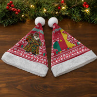 Cameroon Christmas Santa Hat with Red Snowflake Pattern Traditional Santa and Map Motif - Wonder Print Shop
