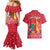 Cameroon Christmas Couples Matching Mermaid Dress and Hawaiian Shirt with Red Snowflake Pattern Traditional Santa and Map Motif - Wonder Print Shop