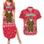 Cameroon Christmas Couples Matching Summer Maxi Dress and Hawaiian Shirt with Red Snowflake Pattern Traditional Santa and Map Motif - Wonder Print Shop
