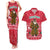 Cameroon Christmas Couples Matching Tank Maxi Dress and Hawaiian Shirt with Red Snowflake Pattern Traditional Santa and Map Motif - Wonder Print Shop